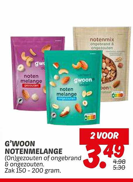 ongezouten en ongebrande noten